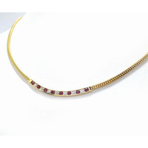 Tiffany Ruby Diamond Necklace Yellow Gold